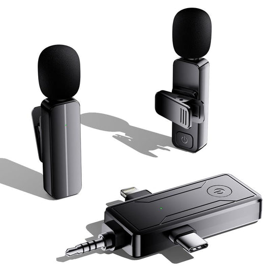 2-Pack Wireless Mini Lavalier Microphones - Dual Clip-On Mics for iPhone & Android, 65Ft Range, Noise Reduction, 6H Battery Life - Perfect for Vlogging, YouTube, Interviews & Audio Recording