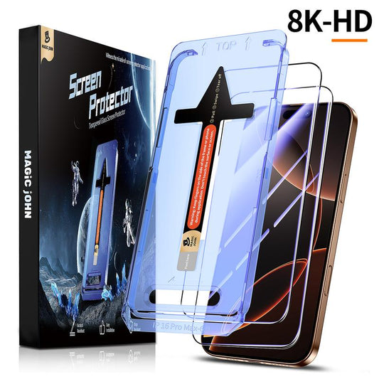 MAGIC JOHN Screen Protector 2 Pack for Iphone, Samsung, and Google–Clear & Privacy Protection, Fingerprint Resistant, Dust-Free, Bubble-Free Design